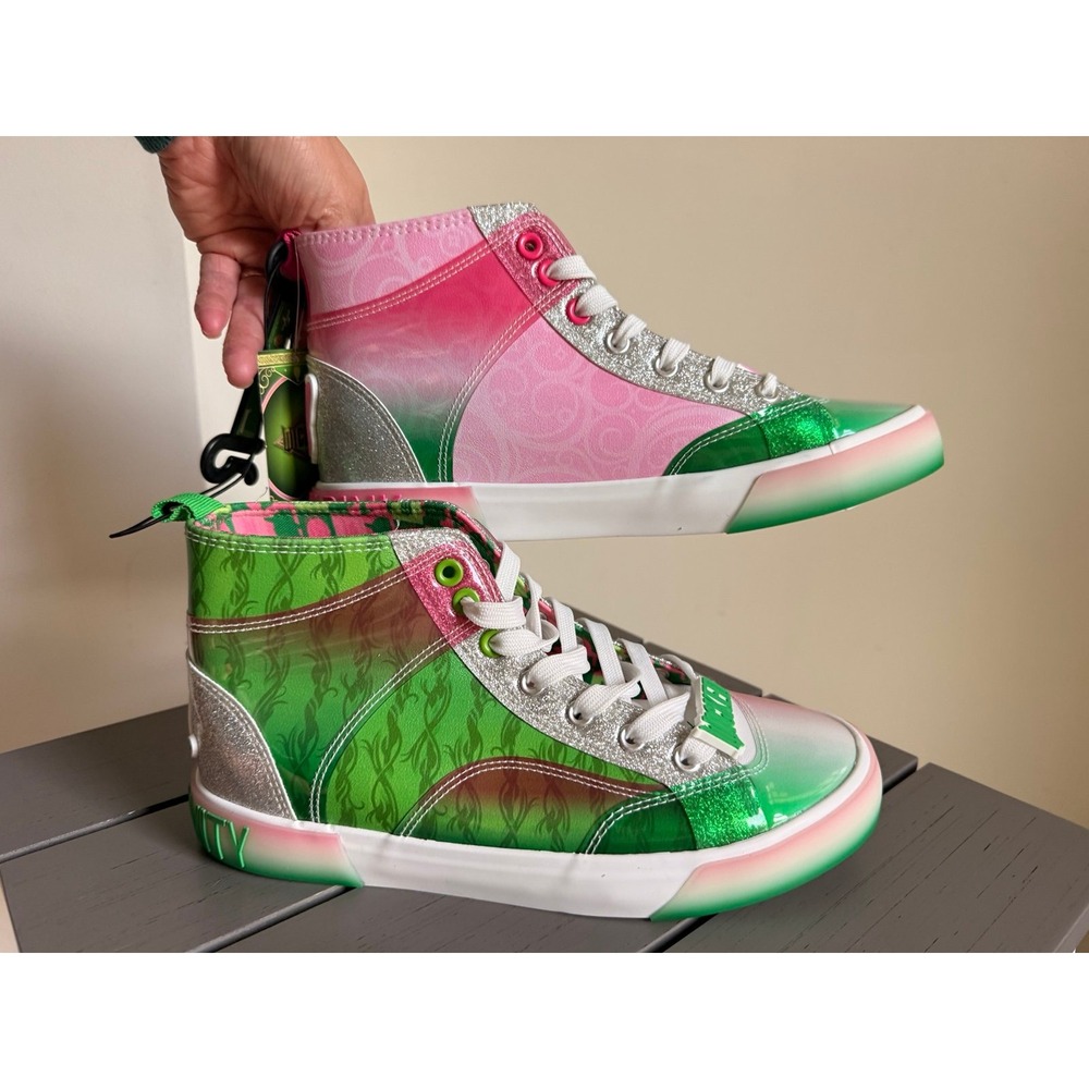 NWT WOMENS‎ WICKED Disney inspired sneakers pink green defy gravity size 8 - Picture 7 of 10